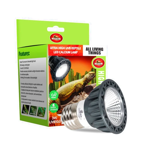 MCLANZOO UVB Reptile Light High Intensity LED Bulb 3W 10.0 Turtle Calcium Lamp Full Spectrum Sun Heat Lamp for Desert Reptile,Turtle,Bearded Dragons and Plants