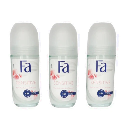 Fa (Pack of 3 bottles)Invisible Sensitive Women's Roll On Anti-perspirant Deodorant (Pack of 3 Bottles, 1.7oz / 50ml Each Bottle) Y