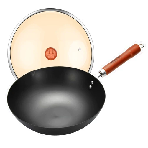 WANGYUANJI Carbon Steel Wok Pan, 12