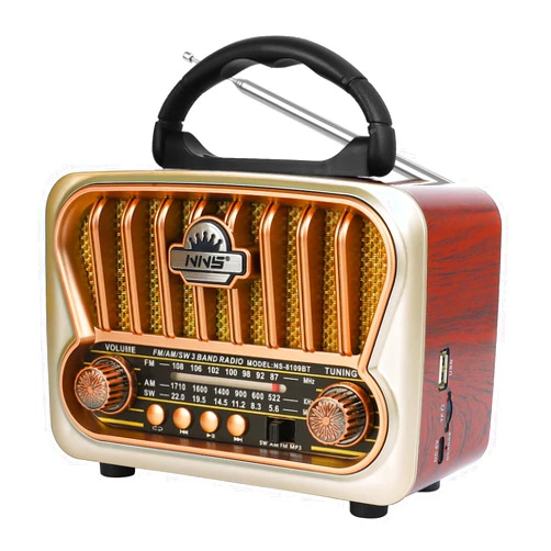 T.TAOMI Portable AM FM Radios, Transistor Shortwave Retro Vintage Radios with Loud Speakers, Support USB Power Or D Battery(Champagne Gold)
