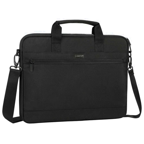 LANDICI 360° Protective Laptop Bag Case 14-15 Inch with Shoulder Strap & Handle, Waterproof Computer Sleeve Cover for MacBook Air/Pro 15, Chromebook 14, Slim Briefcase for Men Women, Black