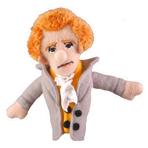 The Unemployed Philosophers Guild Thomas Jefferson Magnetic Personality - Plush Finger Puppet and Refrigerator Magnet, Approx 4