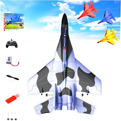 Generic Wonstorex Rc Plane - 2.4ghz Rc Remote Control Fighter Model Toy, Wonstorex Remote Control Fighter Jet, 360° Remote Control Glider Airplanes with Lights (Camo)