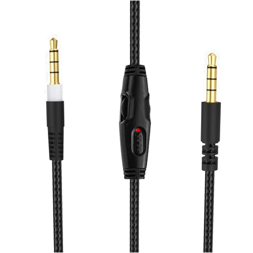 Toeasor Replacement Cloud Alpha Cable Audio Cord with Mute & Volume Controls Compatible with Kingston Cloud Alpha/Cloud Mix/Cloud Flight/Alpha S/Logitech G633/G933 Gaming Headset (Black)
