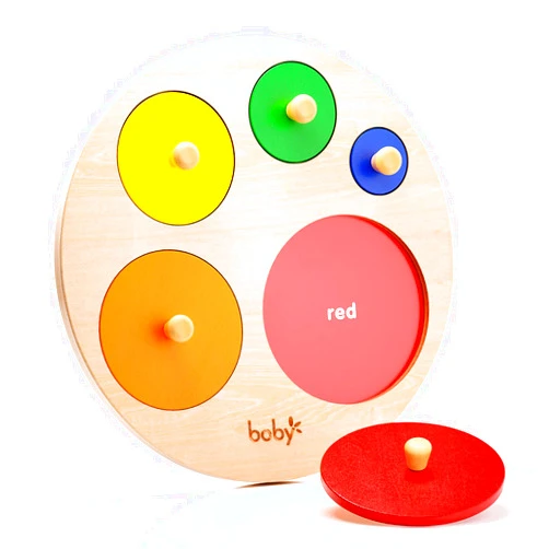 BOBY FOR YOUR BABY Boby Montessori Multiple Circle Puzzle Board, Knob Wooden Puzzle, Geometric Shape Puzzle Early Education Material Sensorial Toy for Toddler Shape & Color Sorter (Multiple Circle Puzzles)