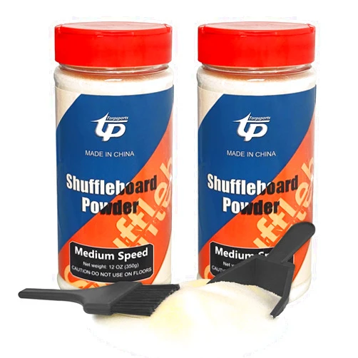 TORPSPORTS Shuffleboard Sand Wax Shuffleboard Powder Set High/Medium Speed Shuffleboard Sand with Mini Brush Set
