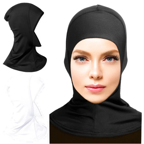 Geyoga Modal Hijab Cap Adjustable Muslim Stretchy Turban Full Cover Shawl Cap Full Neck Coverage for Lady