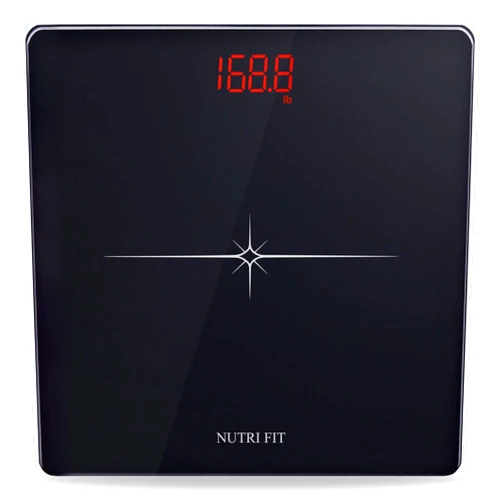 NUTRI FIT Digital Scale for Body Weight, Precision Bathroom Weighing Scale Step-On Technology High Capacity - 330 lb, LED Display with High Precision Measurements, Black