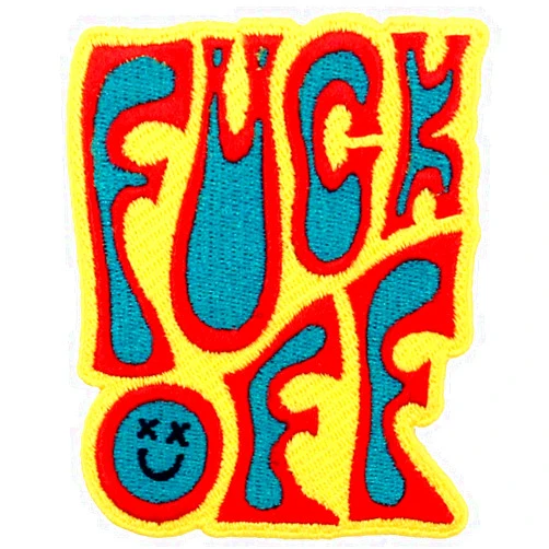 Rocking Planet F*ck Off Patch Embroidered Biker Applique Iron On Sew On Emblem