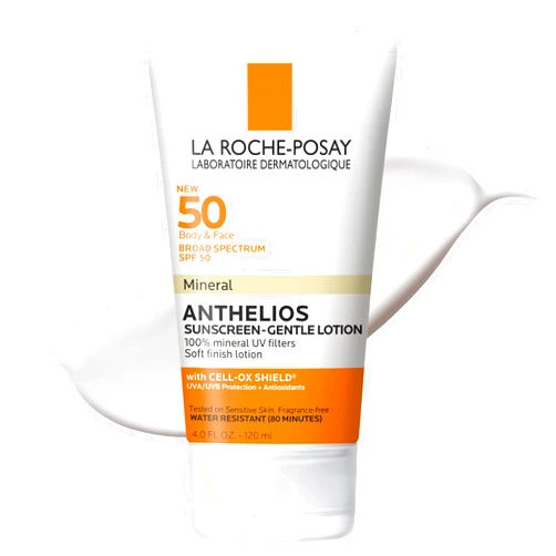 La Roche-Posay Anthelios Mineral Sunscreen SPF 50 Gentle Lotion | Broad Spectrum SPF + Antioxidants | Face & Body Sunscreen | Titanium Dioxide & Zinc Oxide Sunscreen | Oxybenzone Free | Oil Free