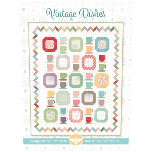 Generic Riley Blake It's Sew Emma Vintage Dishes Quilt Pattern by Lori Holt of Bee in My Bonnet, Creative and Unique Quilt Pattern.