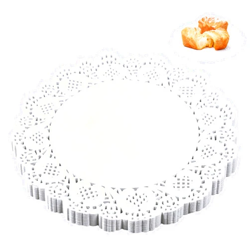 Yeestone 100 Pack Paper Doilies, 6.5 Inch White Doilies for Food, Disposable Lace Paper Doilies for Tables, Round Paper Placemats Bulk for Cakes Desserts Crafts