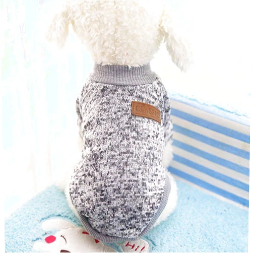 Idepet Pet Dog Classic Sweater, Fleece Coat for Small,Medium Dog,Warm Pet Dog Cat Clothes,Soft Puppy Customes 2 Color (XS, Grey)