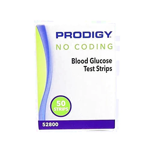 Prodigy 52800 No Coding Blood Glucose Test Strips, Box of 50 Strips
