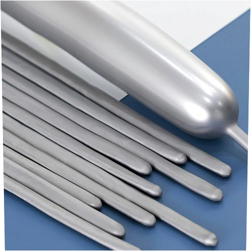 VHUWE 260 Balloons Metallic Silver, Thickened 100 Pack Long Balloons Twisting Skinny Magic Balloons for Balloon Arch Animals Clown Kids Birthdays Party Baby Shower Bachelorette Weddings Decorations Supplies