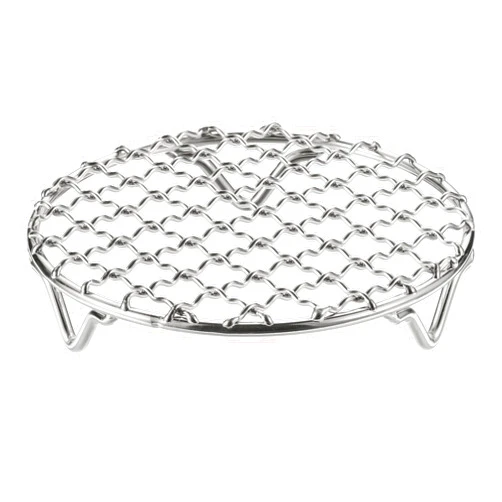 HARFINGTON Round Cooking Rack 4.7-inch 201 Stainless Steel Cross Wire Barbecue Grill Net with 20mm Legs for Cooking Baking Steaming BBQ