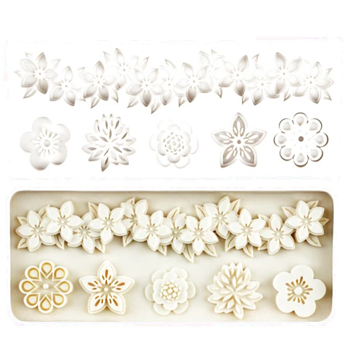 QDMOLDS Baroque Fondant Molds Flower Lace Silicone Molds Curlicues Scroll Relief Mold For Cake Decoration Cupcake Topper Candy Chocolate Cupcake Topper Polymer Clay Gum Paste