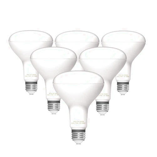 Helloify BR30 LED Flood Light Bulb, 9W, 65W Equivalent, 2700K Soft White Light, Energy Saving Lamp for Office/Home, Non-dimmable, E26 Screw Base, 6PCS