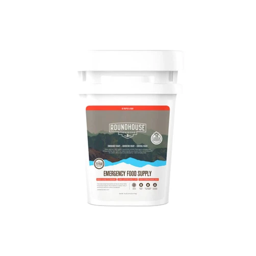 Roundhouse Provisions The Chuck Bucket: Emergency Food Supply Bucket, Disaster Prepper Camping Food Kit (Two Week Supply)