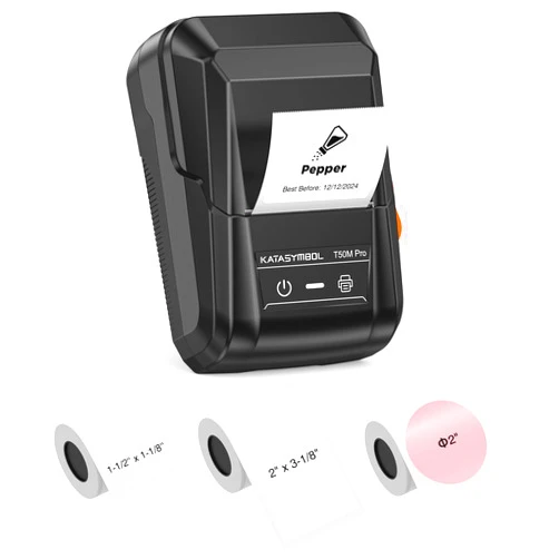 SUPVAN T50M Pro Bluetooth Label Maker Machine with 3 Tapes, Wide Waterproof Label, Versatile App with 40 Fonts and 450+ Icons, Inkless Labeler for Home, Kitchen, School, Office Organization, Black