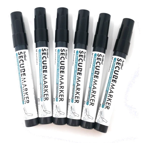 IMPRINT360 Secure Marker Redacting Pen, (6-Markers) Perfect for Blacking out Private Information (