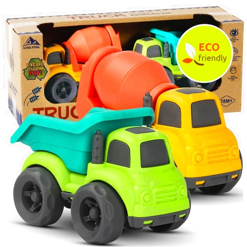 Aigitoy Toddler Car Toys for 1-3 Year Old, BPA Free, Phthalates Free, PVC, Dump Truck, Mixer Cement, Easter Christmas Birthday Gifts for 2 3 4 Year Boy Girl. Dishwasher Safe, Recycled Plastic