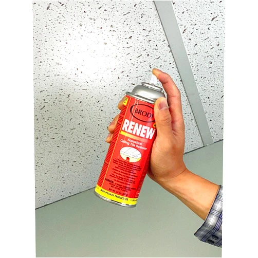 Brodi Renew - Restore Your Ceiling Tiles Instead of Replacing Them-Professional use, Non-Flammable Spray-on White Coating. Remove Ceiling Tile Stains Caused by Water Damage, Smoke and Soil Discoloration