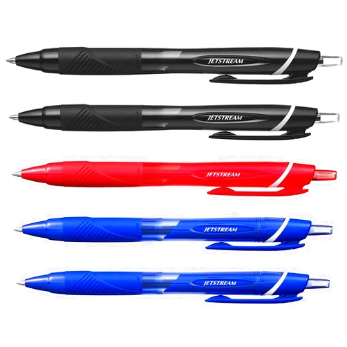 Uni-Ball - Jetstream SXN-150-0.7mm Retractable Rollerball Pen [5 Pack = 2 x Black, 2 x Blue, 1 x Red]