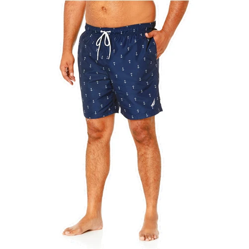 Nautica Men's Standard Quick Dry All Over Classic Anchor Print Swim Trunk