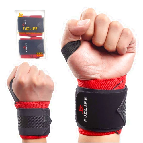 FJZLIFE Double pressure Wrist Wraps for Weightlifting, Powerlifting, Bodybuilding, Crossfit & Strength Training Wrist Support for Men and Women - Fits All Wrist Sizes | Men and Women