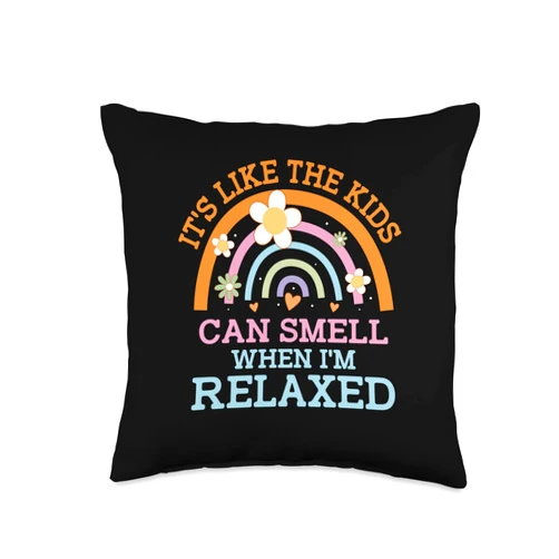 Witty Mommy Pun Parents Mama The Kids Can Smell Im Relaxed Funny Mom Humor Mother Joke Throw Pillow, 16x16, Multicolor