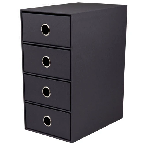 Rössler Rossler Soho 4 Drawer Filing Storage Box - Black