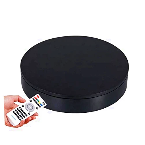 ComXim Black 360 Degree Rotating Display Stand Automatic Turntable for Photography, 88Lb Load, 12.6in, Motorized Display Stand with Automatic Remote Control to Control Angle, Speed and Direction