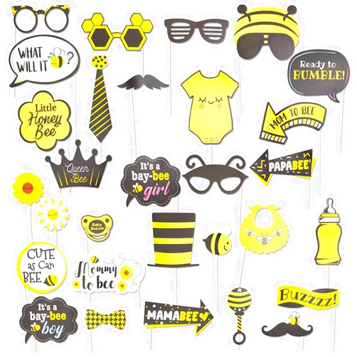 Sparkle and Bash Bumble Bee Photo Booth Prop Kit (30 Pieces)