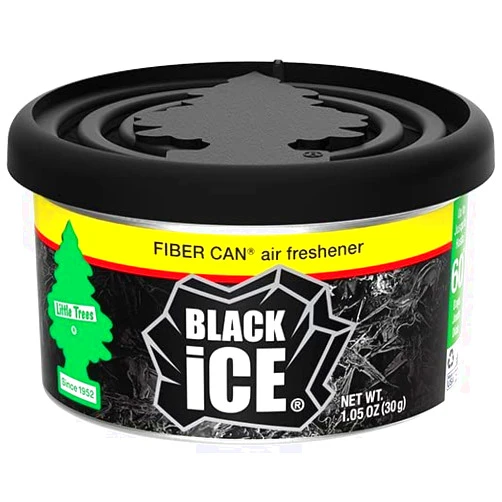 Magic Tree Air Freshener Little Trees Fiber CAN, Black Ice (Pack of 2)