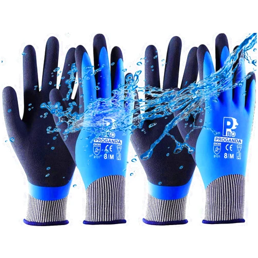 PROGANDA Waterproof Gardening Gloves Superior Grip Coating Durable for Garden Cold Weather Car Cleaning Fishing Multipurpose
