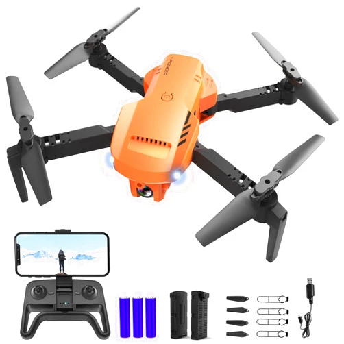 RADCLO Drones for Adults - Drone with camera 1080P HD, FPV Foldable Drone with Carrying Case, 2 Batteries, 90° Adjustable Lens, One Key Take Off/Land, Altitude Hold, 360° Flip, Toys Gifts