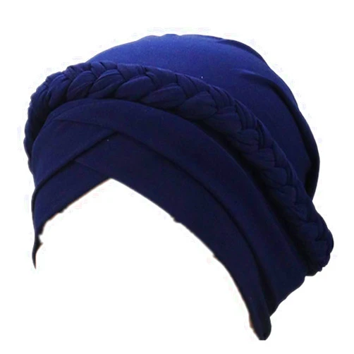 YiYi Operation Women's Twisted Braid Silky Turban Hats Cancer Chemo Skull Beanies Headwear Head Wrap Hair Loss Cover