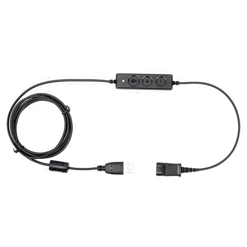 VoiceJoy USB Adapter Compatible with Any Plantronics or VoiceJoy Wired Headset with a QD and Includes Volume Control and Mute Functionality (Connect Headset to PC, Laptop and Softphones)
