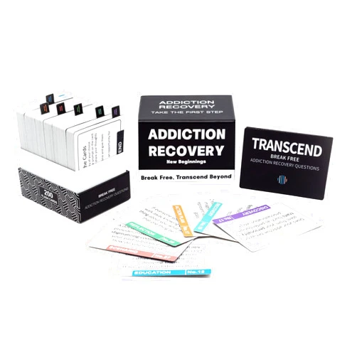 Yusetoyue Transcend – 200 Addiction Recovery Cards for Engaging Group Therapy & Conversations – Icebreaker Tools for Addressing Substance Abuse, Mental Health Enhancement, and Preventing Relapse