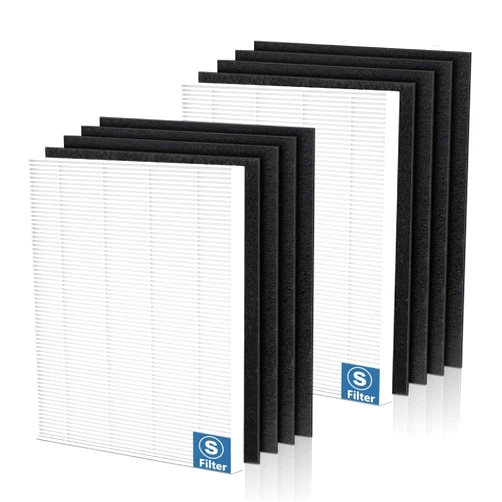 KEYINGXUAN 10 Pack C545 Replacement Filter S Compatible with Winix C545 Air Purifier, H13 True HEPA Filter S Only, Part number 1712-0096-00 and 2522-0058-00, 2 H13 True HEPA & 8 Activated Carbon Filters