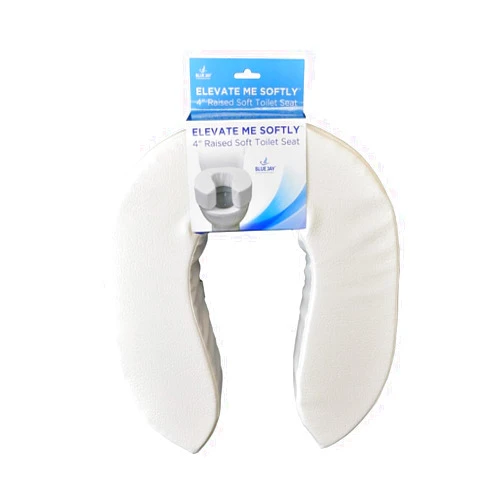 Blue Jay An Elite Healthcare Brand Elevate ME Softly Elevate Foam Toilet Seat Designed | 4 inch Seat Lifter Comfortable Sitting for Elderly Personal Care with Adjustable Hook and Look Closure