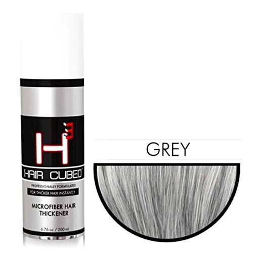 Hair Cubed® -Grey, Hair Building Fiber Spray -(Water Proof) Lasts 2-5 Months