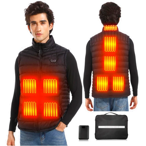 A ALFRESCOOL Heated Vest for Men with Battery Pack Included, Lightweight Warming Electric Mens Heating Vest Jacket XXL