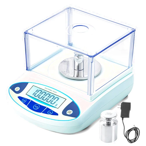 CXRCY Lab Scale 500g x 0.001g Accuracy - High Precision Laboratory Analytical Balance with 11 Unit Conversion，Adjustable feet, Liquid Level Bubble Overload Alarm. Jewelry/Kitchen Scale