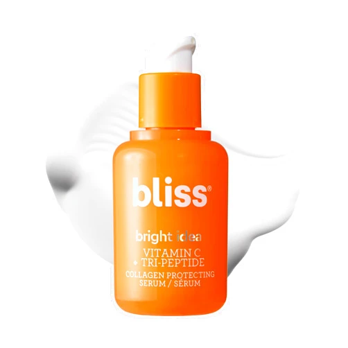 Bliss Bright Idea Vitamin C + Tri-Peptide Collagen Brightening Face Skincare Serum - Anti Aging, Reduces Dark Spots, Boosts Skin Elasticity - Clean - Vegan & Cruelty-Free - 1 Fl Oz