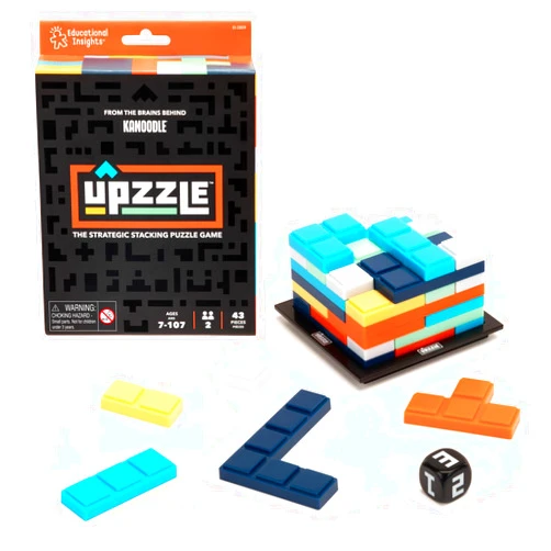 Educational Insights Upzzle - Strategic Stacking Puzzle Game for 2 Players, Travel Brainteasers, Gift for Ages 7+
