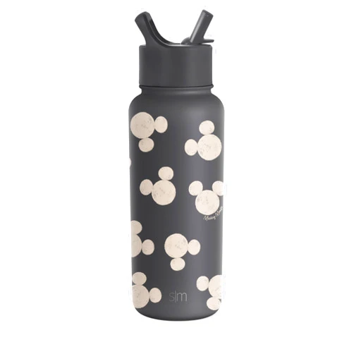 Simple Modern Disney Mickey Mouse Water Bottle with Straw Lid Vacuum Insulated Stainless Steel Metal Thermos | Gifts for Women Men Reusable Leak Proof Flask | Summit Collection | 32oz Mickey All Ears