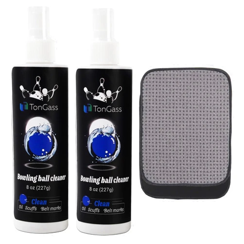 TonGass (2+1 Pack Bowling Ball Cleaner Spray Kit with Bowling Towel Portable Bowling Cleaner Set Bowling Accessories Oil Scuff Mark Cleaner Restores Tack and Prolongs Lifespan of Ball