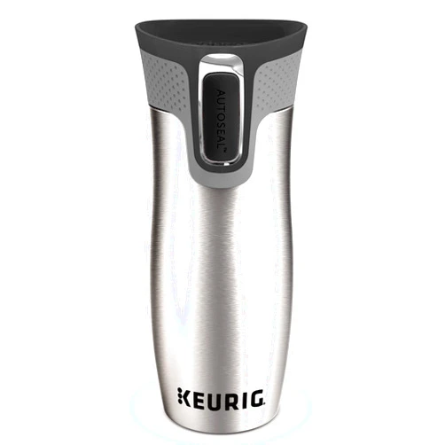 Keurig Contigo Autoseal Coffee Travel Mug, West Loop Vacuum Insulated with Easy-Clean Lid, 14 Oz, Silver